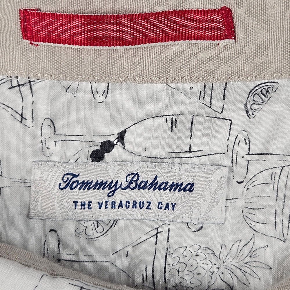Tommy Bahama Button Up Shirt‎ Mens 3XLB White Cocktail Print The Veracruz Cay - Picture 4 of 10